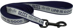 LIFE IS GOOD Polyester Reflective Dog Leash, Happy Trails, 6-ft long, 5/8-in wide