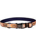 LIFE IS GOOD Canvas Overlay Good Vibes Dog Collar, Yellow, 8 to 12-in neck, 5/8-in wide