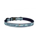 LIFE IS GOOD Canvas Overlay Good Vibes Dog Collar, Blue, 18 to 26-in neck, 1-in wide