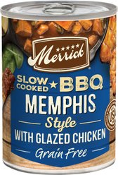 Merrick Grain-Free Wet Dog Food Slow-Cooked BBQ Memphis Style with Glazed Chicken, 12.7-oz can, case of 12
