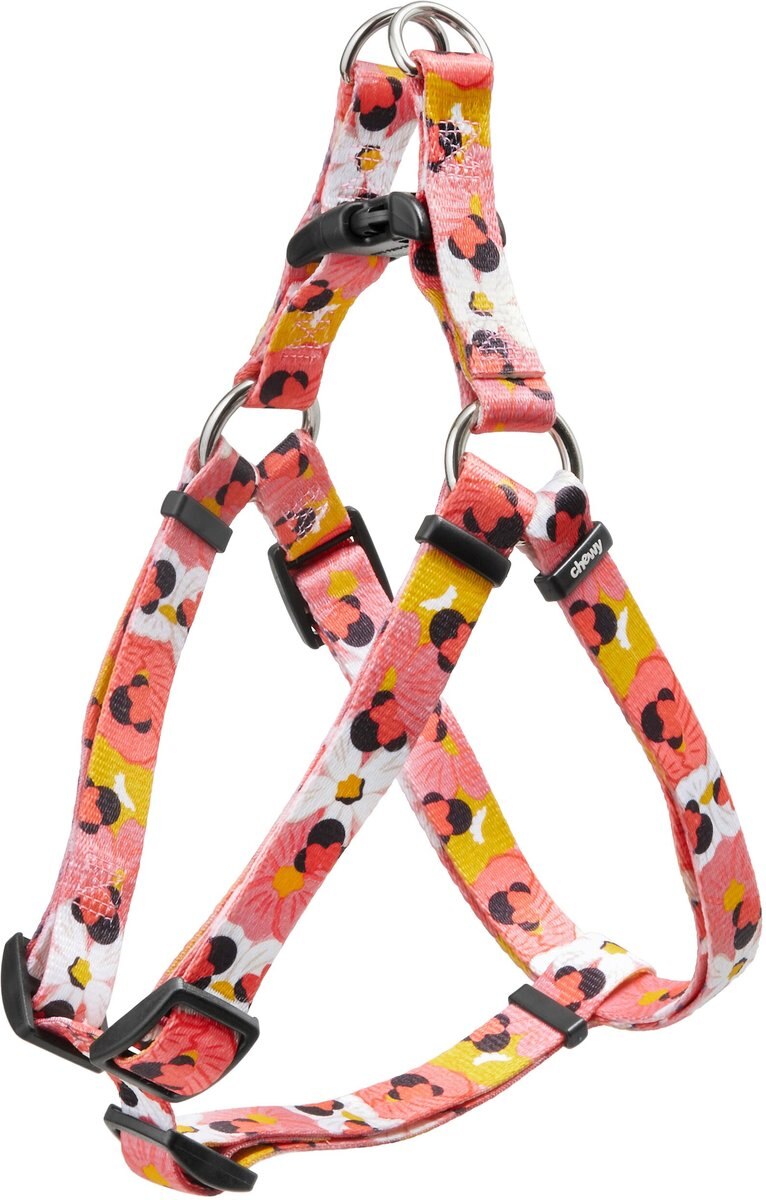 DISNEY Minnie Mouse Floral Dog Harness, M Girth 20 30in, Width 3/4in