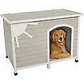 MidWest Eillo Folding Outdoor Wood Dog House, Beige, Large