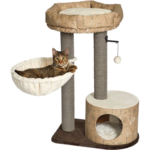 CATASTROPHICREATIONS Sisal Cat Climbing Pole, 3-tier, Onyx