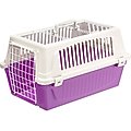 Ferplast ATLAS Two Door Top Load Plastic Dog & Cat Carrier, Purple, 22-in