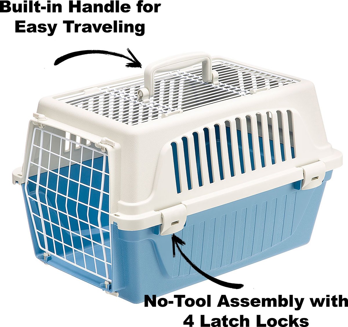 Ferplast ATLAS Two Door Top Load Plastic Dog & Cat Carrier
