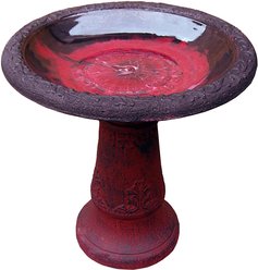Exaco Scroll Vine Marbleized Bird Bath, 2-gal