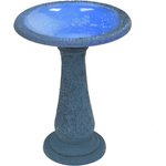 Exaco Solar Fountain Square Base Bird Bath, Seafoam