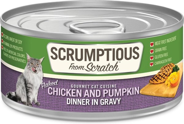 Scrumptious From Scratch Chicken & Pumpkin Dinner In Gravy Canned Cat Food, 2.8-oz, case of 12 slide 1 of 6