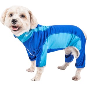 Pet Life Active Warm-Pup Dog Hoodie, Dark Blue / Light Blue, Large