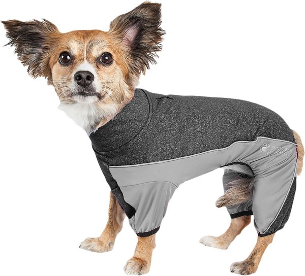 Pet Life Active Chase Pacer Dog Hoodie, Charcoal Grey & Black, Small slide 1 of 6