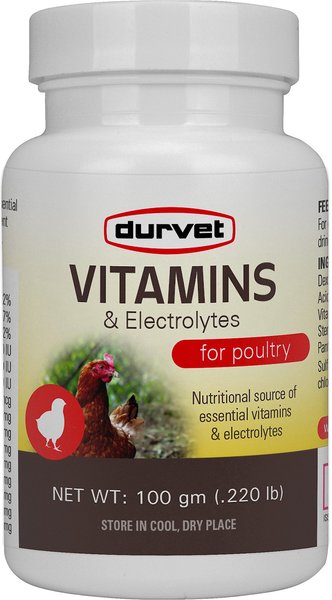 Durvet Vitamins & Electrolytes Poultry Supplement, 100-g bottle slide 1 of 1