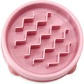 Outward Hound Non-Skid Plastic Slow Feeder Wave Dog Bowl, Pink, 0.75-cup