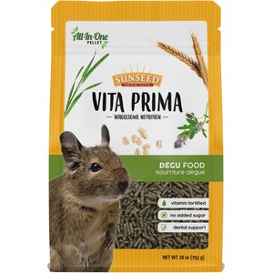 Sunseed Vita Prima Vitamin-Fortified Complete Nutrition Timothy Hay Pellets Degu Food, 1.75-lb bag