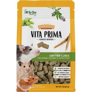 Sunseed Vita Prima Critter Cubes Rat, Mouse, Gerbil & Hamster Food, 2-lb bag
