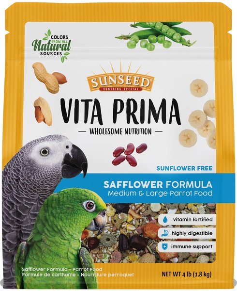 Sunseed Vita Prima Safflower Formula Medium & Large Parrot Food, 4-lb bag slide 1 of 4