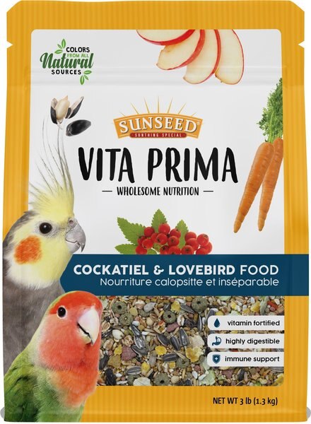 Sunseed Vita Prima Cockatiel & Lovebird Food, 3-lb bag