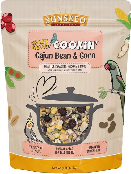 Sunseed Crazy Good Cookin' Cajun Bean & Corn Cookable Bird Treat, 3-lb bag slide 1 of 2