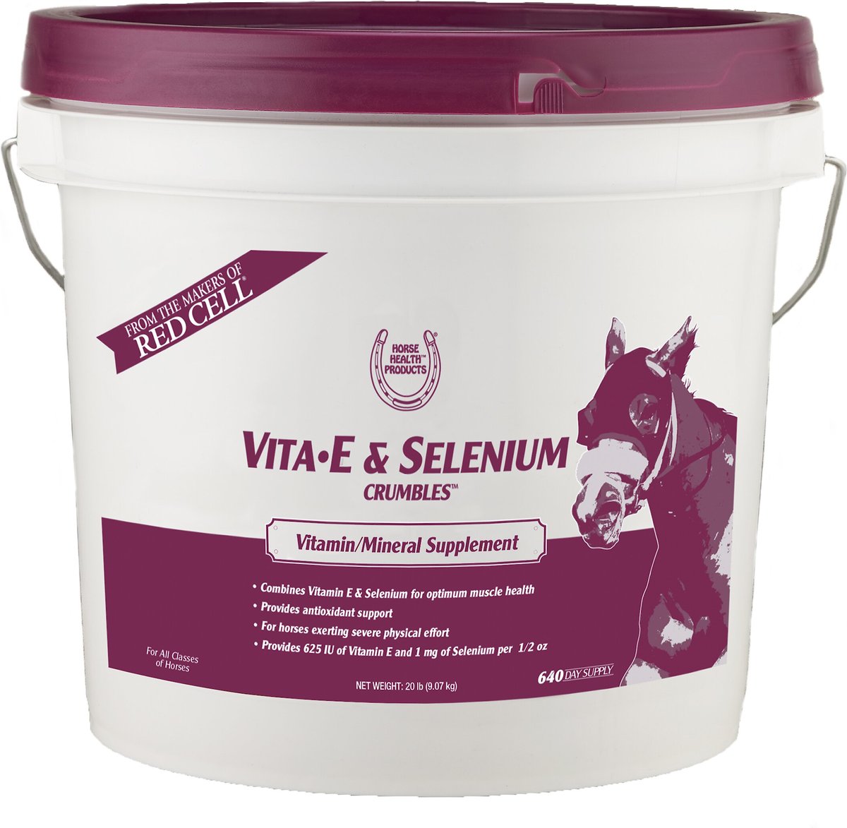 HORSE HEALTH PRODUCTS Vita-E & Selenium Crumbles Horse Supplement, 20 ...