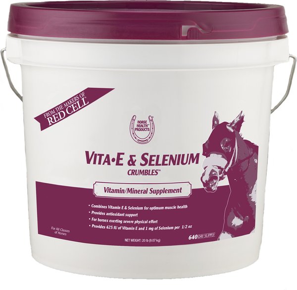 Horse Health Products Vita-E & Selenium Crumbles Horse Supplement, 20-lb bucket slide 1 of 8