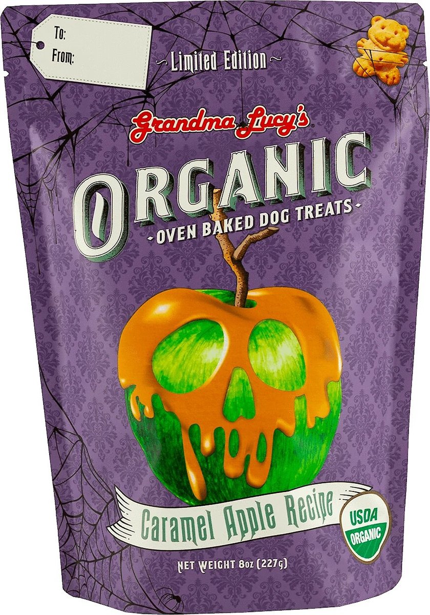 GRANDMA LUCY'S Organic Caramel Apple Oven Baked Dog Treats, 8oz bag