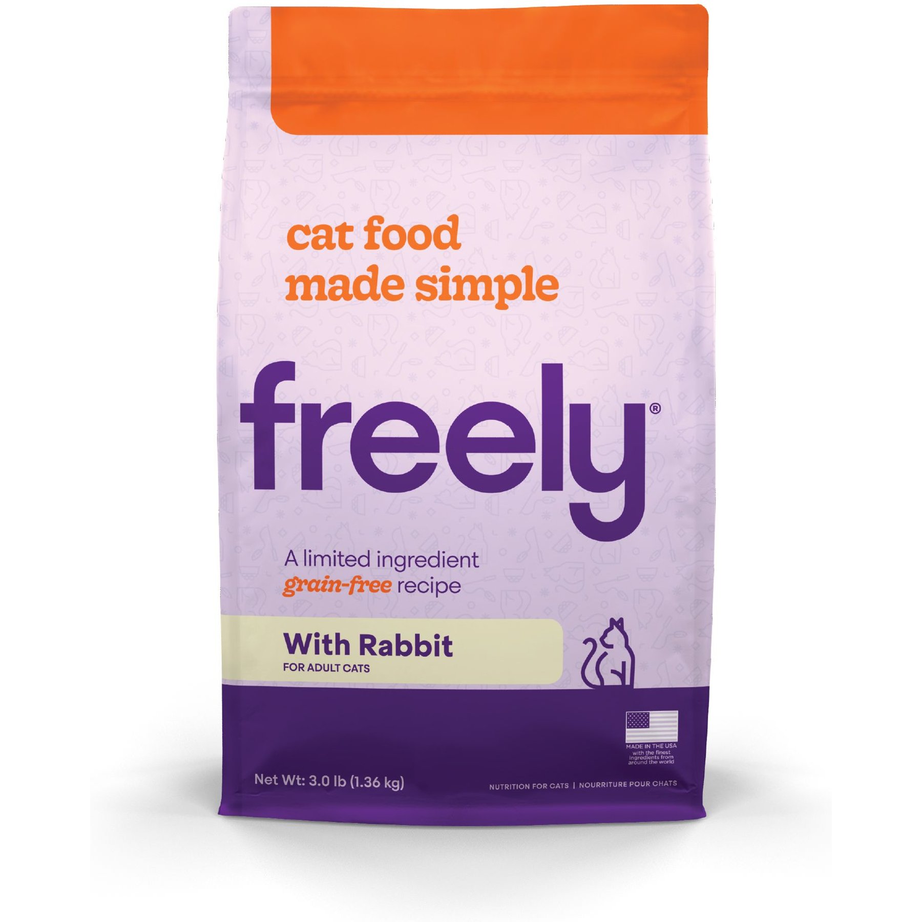 FREELY Rabbit Recipe Limited Ingredient Grain Free Dry Cat Food 3