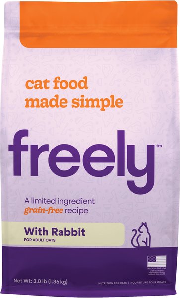 Freely Rabbit Recipe Limited Ingredient Grain-Free Dry Cat Food, 3-lb bag slide 1 of 8