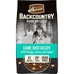 Merrick Backcountry Raw Infused Grain-Free Dry Dog Food Game Bird Recipe, 10-lb bag