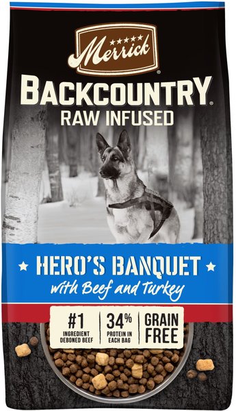 Merrick Backcountry Raw Infused Grain Free Dog Food, Hero's Banquet Recipe, Freeze Dried Dog Food, 20-lb bag slide 1 of 9