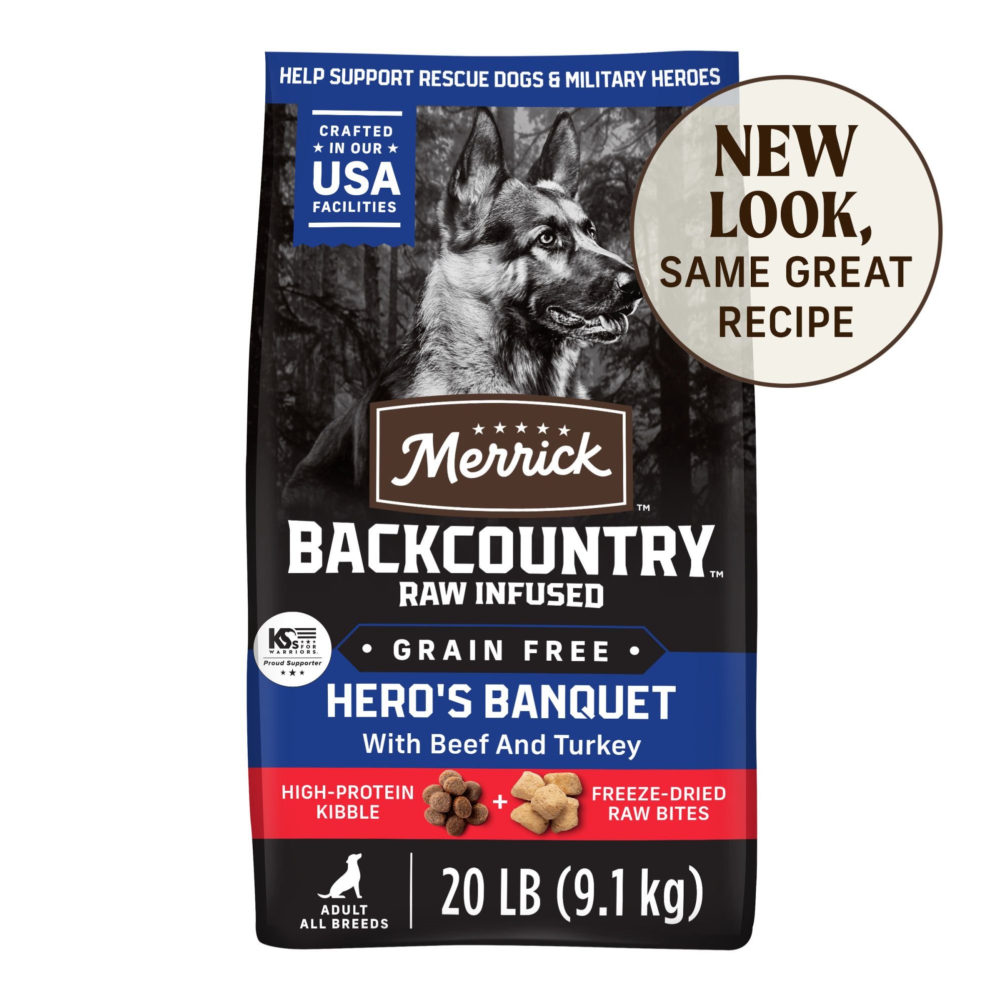 MERRICK Backcountry Freeze Dried Raw Hero s Banquet Recipe Dry Dog