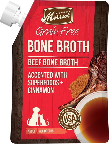 Merrick Beef Bone Broth Grain-Free Wet Dog Food Topper, 16-oz pouch slide 1 of 9