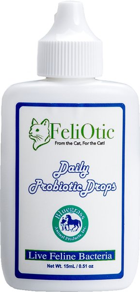 Bluegrass Animal Products Feliotic Daily Probiotic Drops Live Feline Bacteria Cat Supplement, 15-mL bottle
