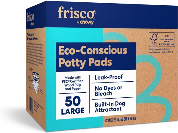 Frisco Eco-Conscious Dog Training & Potty Pads, 22 x 23-in, 50 count, Unscented slide 1 of 6