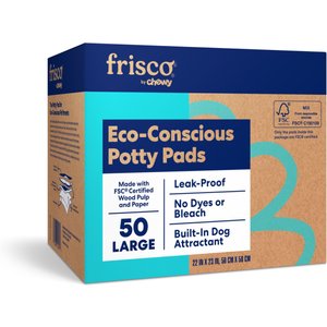 Frisco Large Eco-Conscious Dog Training & Potty Pads, 22 x 23-in, Unscented, 50 count