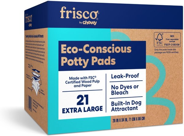 Frisco Eco-Conscious Dog Training & Potty Pads, 28 x 34-in, 21 count, Unscented slide 1 of 6