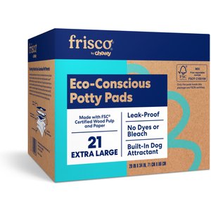 Frisco Eco-Conscious Dog Training & Potty Pads, 28 x 34-in, 21 count, Unscented