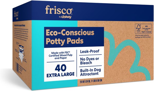 Frisco Eco-Conscious Dog Training & Potty Pads, 28 x 34-in, 40 count, Unscented slide 1 of 9