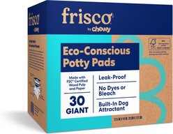 Frisco Giant Eco-Conscious Dog Training & Potty Pads, 27.5 x 44-in, Unscented, 30 count