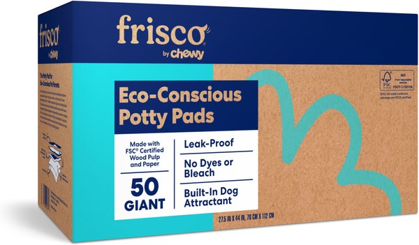 Frisco Eco-Conscious Dog Training & Potty Pads, 27.5 x 44-in, 50 count, Unscented slide 1 of 9