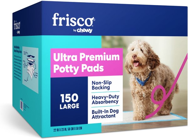 Frisco Non-Skid Ultra Premium Dog Training & Potty Pads, 22 x 23-in, Unscented, 150 count slide 1 of 9