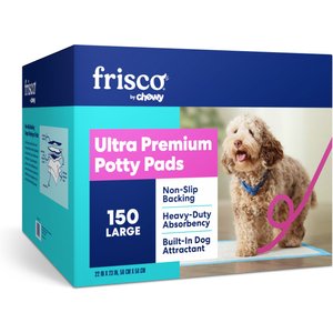 Frisco Non-Skid Ultra Premium Dog Training & Potty Pads, 22 x 23-in, Unscented, 150 count