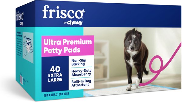 Frisco Extra Large Non-Skid Ultra Premium Dog Training & Potty Pads, 28 x 34-in, Unscented, 40 count slide 1 of 10