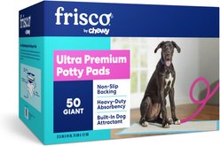 Frisco Giant Non-Skid Ultra Premium Dog Training & Potty Pads, 27.5 x 44-in, Unscented, 50 count