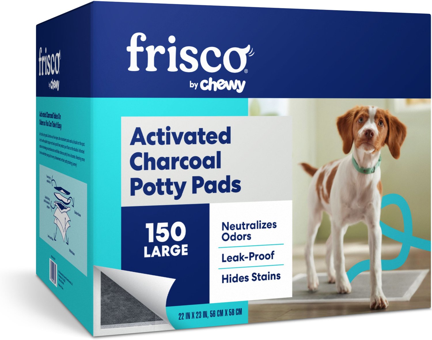 FRISCO Charcoal Dog Training & Potty Pads, 22 x 23in, Unscented, 150
