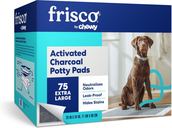 Frisco Extra Large Charcoal Dog Training & Potty Pads, 28 x 34-in, 75 count, Unscented slide 1 of 9