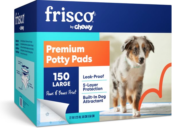 Frisco Printed Dog Training & Potty Pads, 22 x 23-in, Unscented, 150 count, Paws & Bones slide 1 of 9