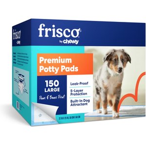 Frisco Printed Dog Training & Potty Pads, 22 x 23-in, Unscented, 150 count, Paws & Bones