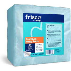 Frisco Extra Large Printed Dog Training & Potty Pads, 28 x 34-in, 21 count, Unscented, Paws & Bones