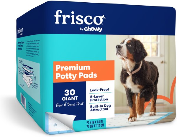 Frisco Giant Printed Dog Training & Potty Pads, 27.5 x 44-in, Unscented, 30 count, Paws & Bones slide 1 of 9