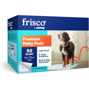 Frisco Giant Printed Dog Training & Potty Pads, 27.5 x 44-in, Unscented, 50 count, Paws & Bones