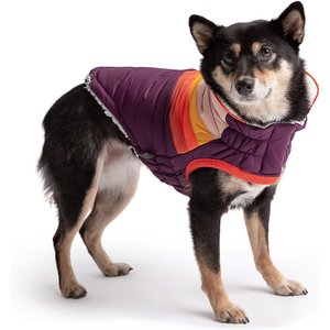 GF Pet Summit Chevron Insulated Puffer Dog Coat, Purple, Medium